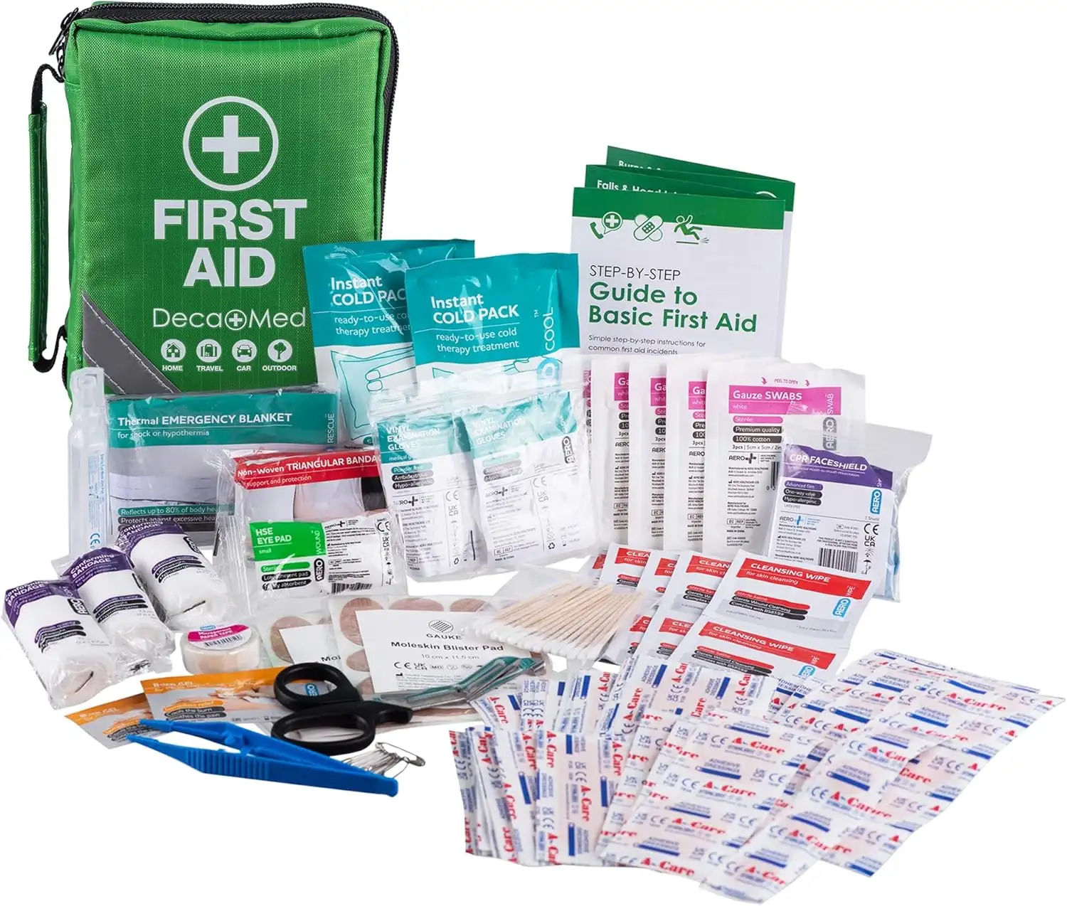 30+ Piece Waterproof First Aid Kit with Recyclable and Resealable Pouch | Safety Essentials for Outdoors, Camping, or When Travelling image 1