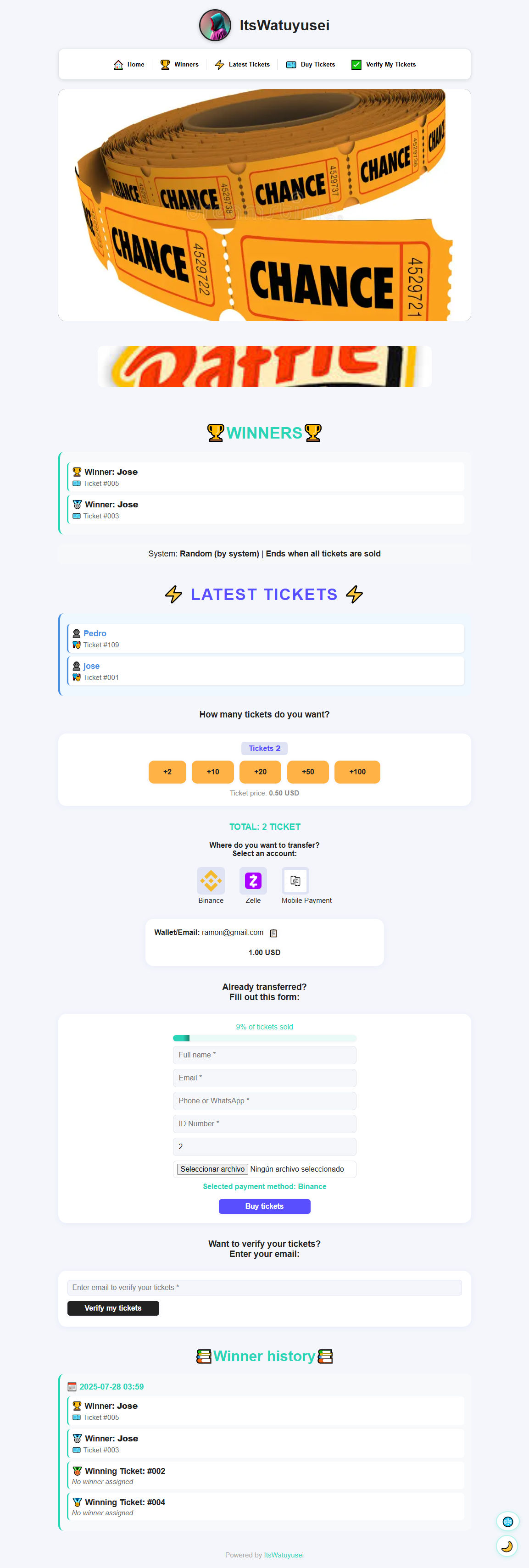 RafflesSystem Screenshot