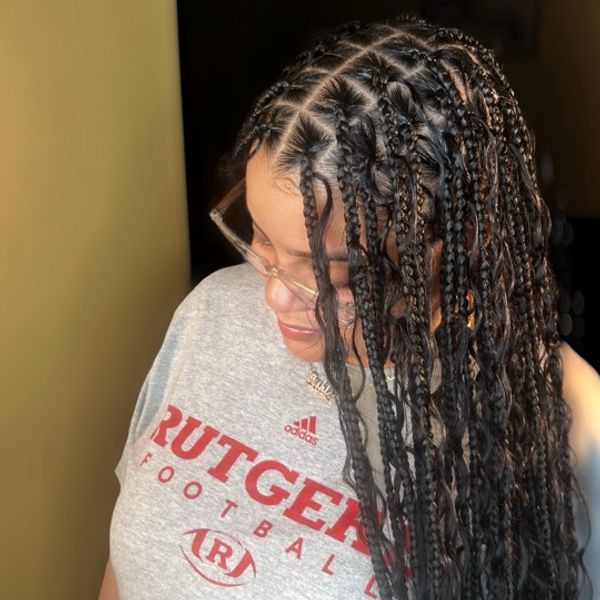 Medium Large Bohemian Knotless Braids, Bohemian style by Janny Beauty Care in East Orange, NJ