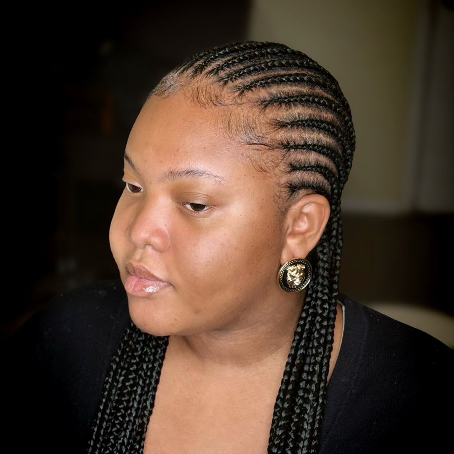 Straight back cornrow