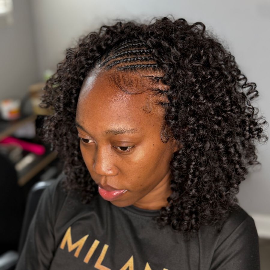 Half Cornrow/Half Weave, Fulani & Half-Up Styles style by Janny Beauty Care in East Orange, NJ