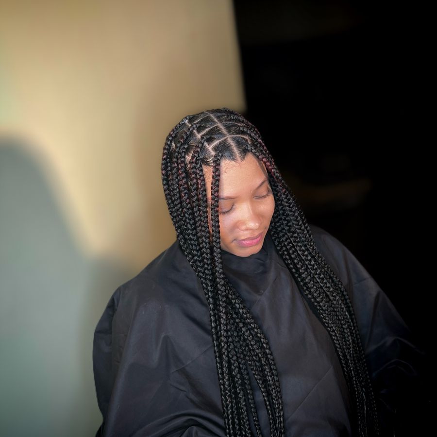 Medium Large Knotless Braids, Knotless Braids style by Janny Beauty Care in East Orange, NJ