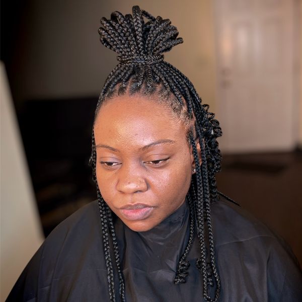 Bob/Shoulder Length Box Braid, Knotless Braids style by Janny Beauty Care in East Orange, NJ