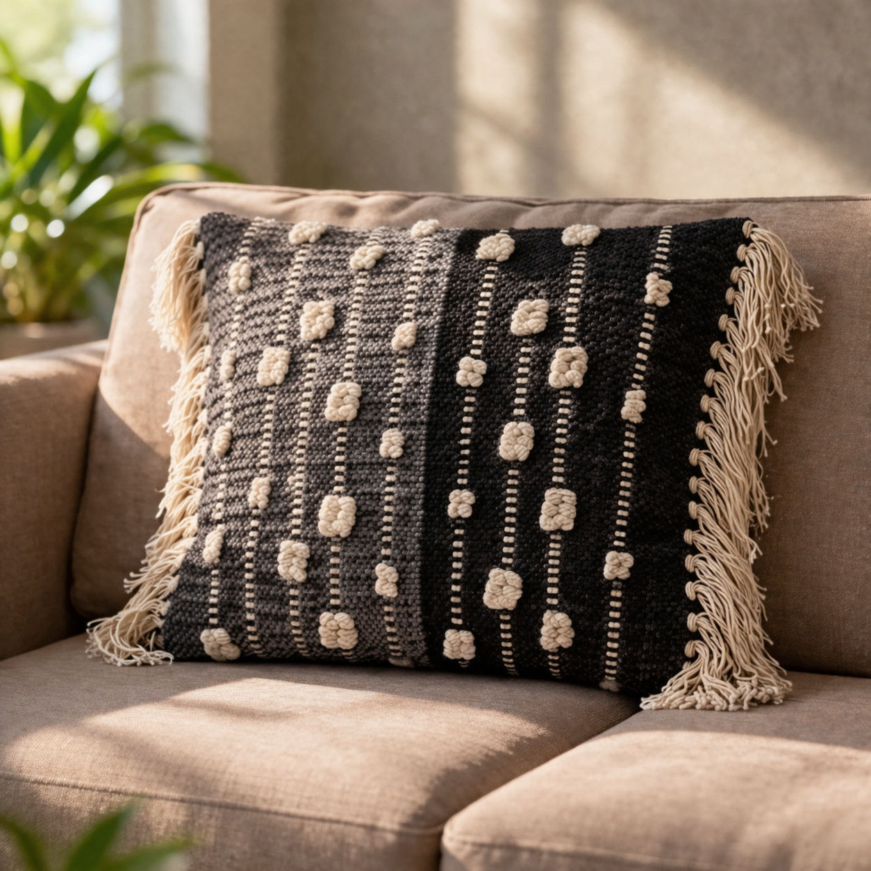 Warm Weave — Cushion Cover — Textured woven wool & cotton, Cushion Cover — Jhōlâ