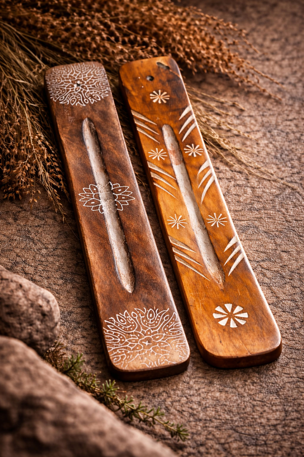 Ritual Mark — Wooden Incense Holder — Natural wood, Incense Holder — Jhōlâ