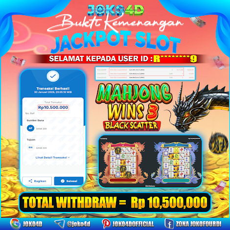 BUKTI JACKPOT Mahjong Wins 3 - Black Scatter JOKO4D 2026