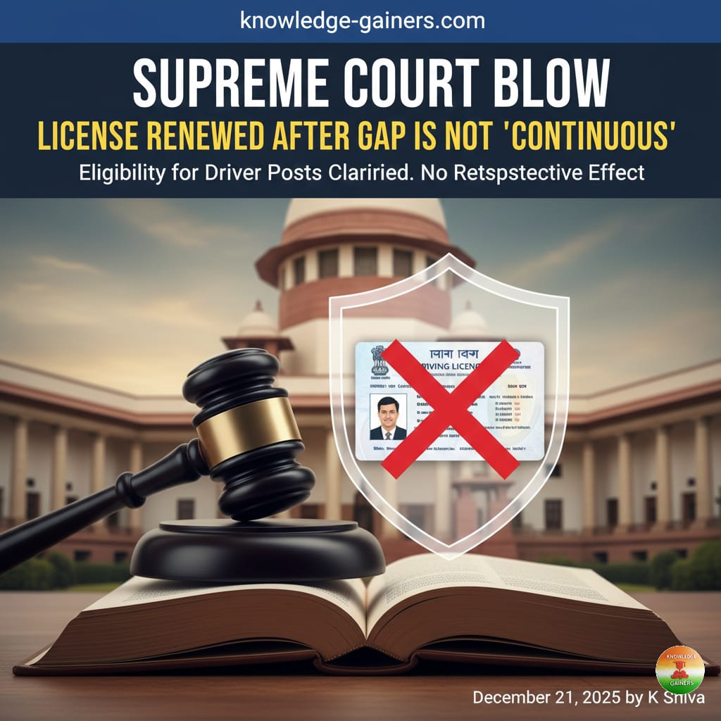 Renewal of Driving Licence After a Gap: Supreme Court Rules on "Continuous" Eligibility
