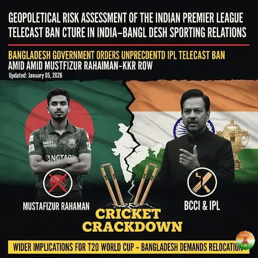 Geopolitical Risk Assessment of the Indian Premier League Telecast Ban and the Fracture in India–Bangladesh Sporting Relations
