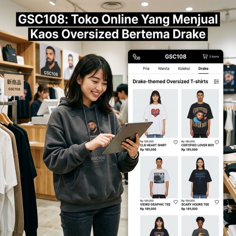 GSC108 : Toko Online Yang Menjual Kaos Oversized Bertema Drake