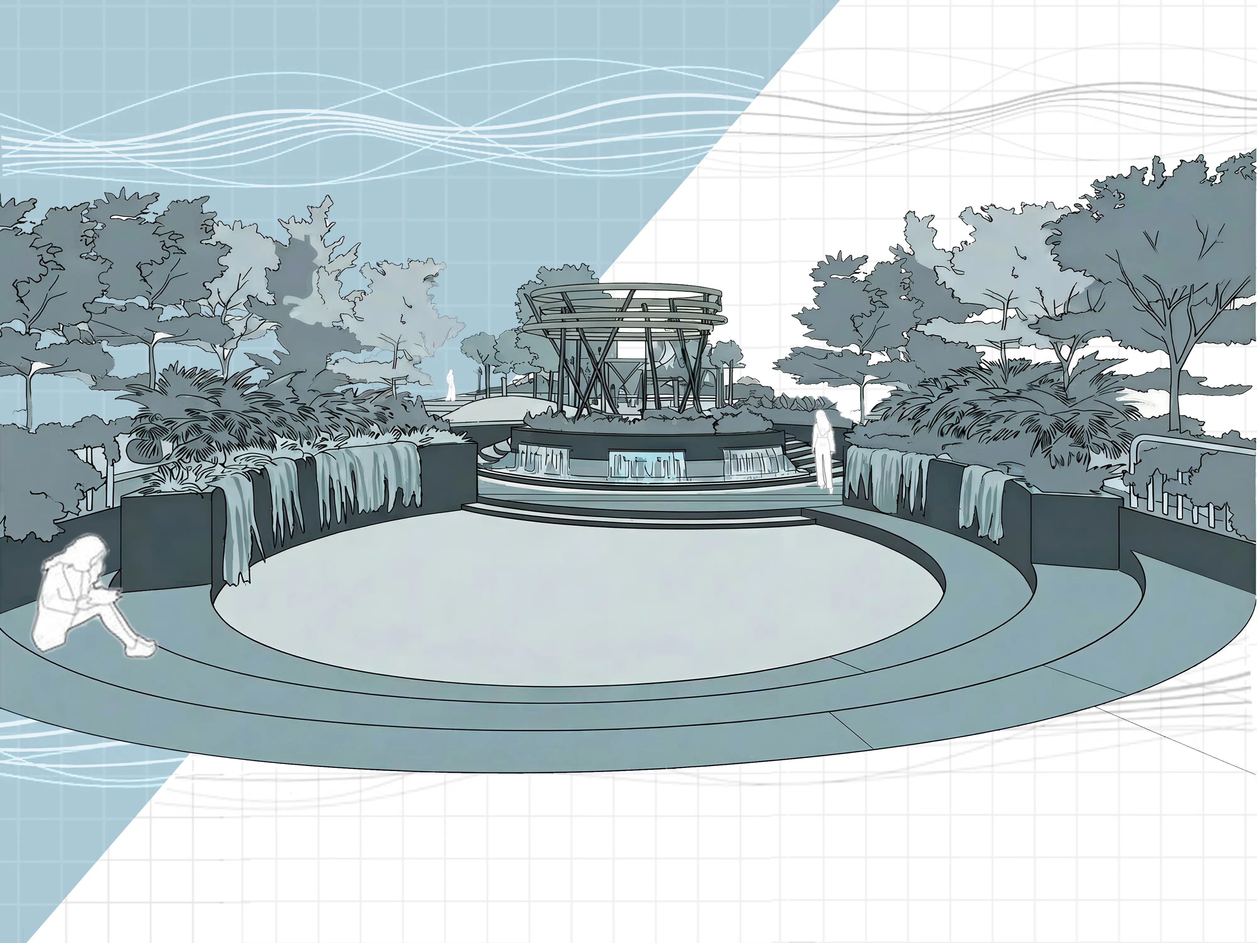 obsidian, public landscape, gandhinagar,gujarat