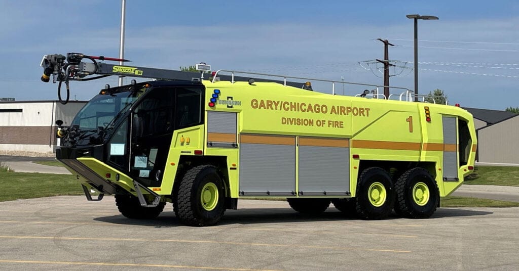 Gary airport celebrates new fire truck runway brooms Northwest Indiana Business Magazine