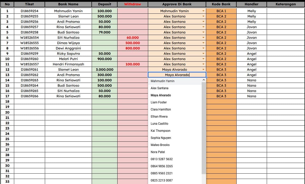 Nick Service Official Excel