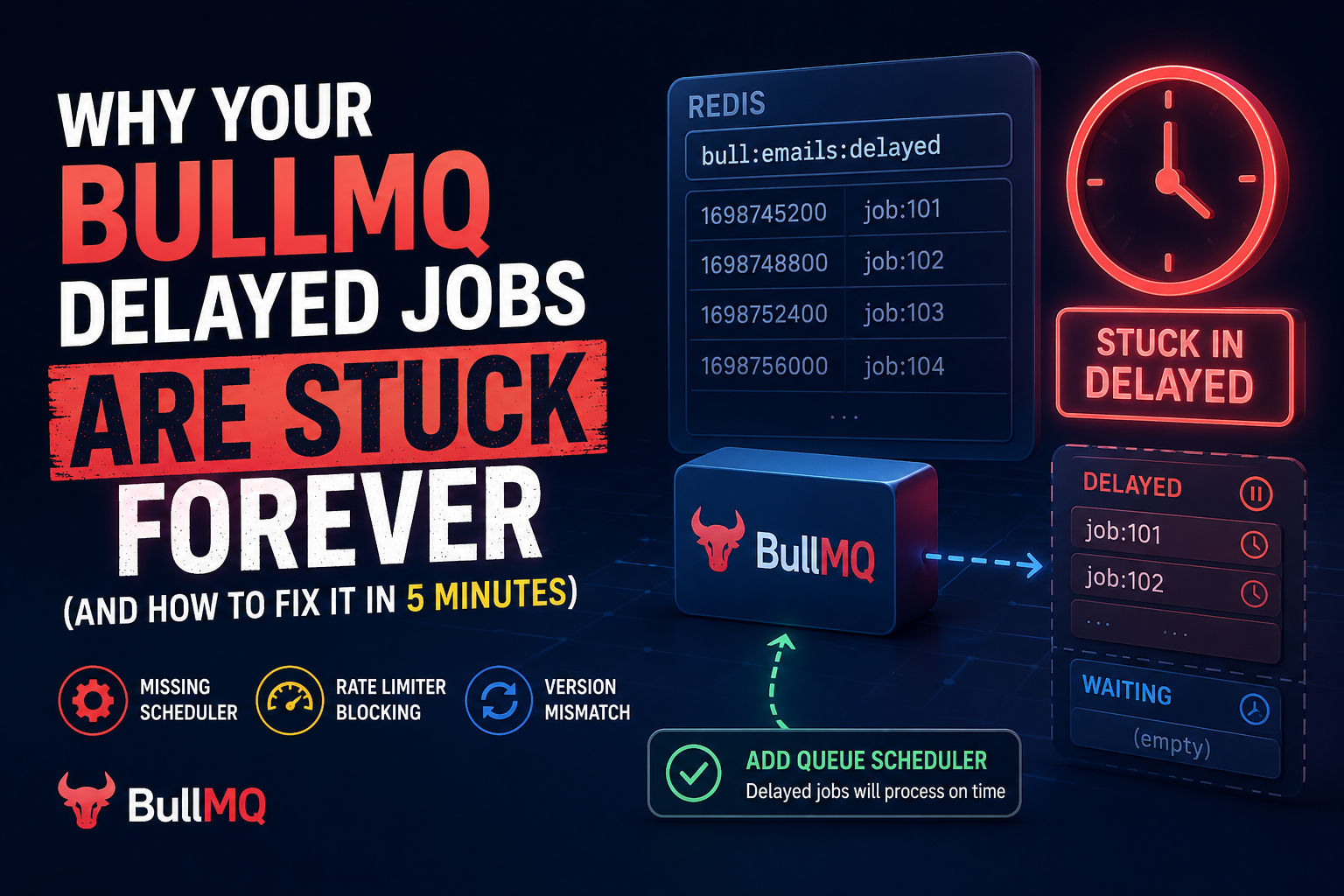 BullMQ Delayed Jobs Stuck? You're Missing One Line of Code (And Nobody Tells You)