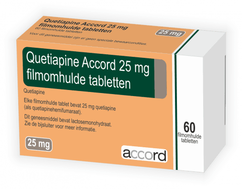 Doosje Quetiapine 25 mg van accord