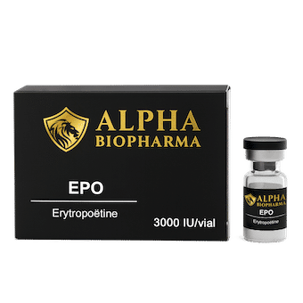 Front view of the EPO packaging by Alpha BioPharma with the logo and product name clearly visible.