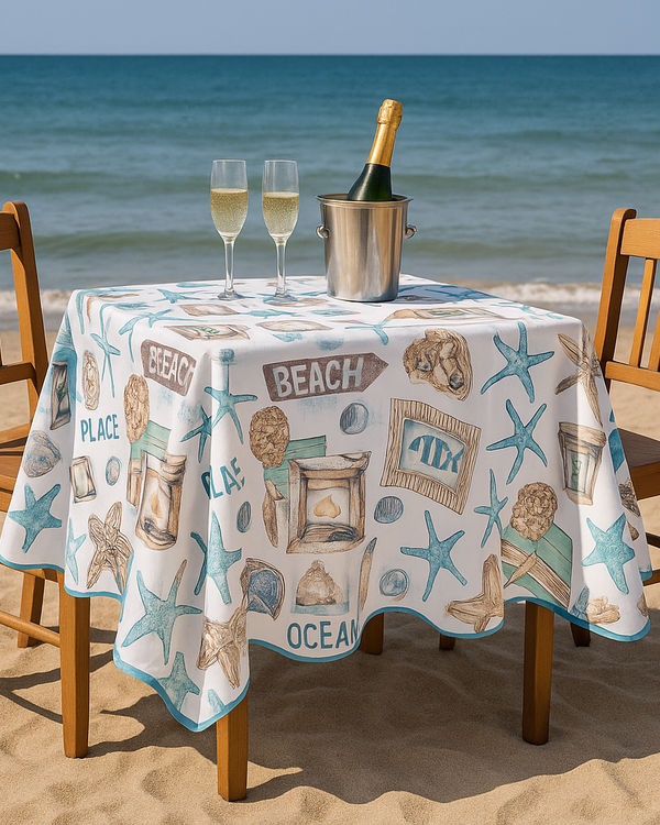 MANTEL REDONDO 6-8 PUESTOS 180 CMS OCEANO