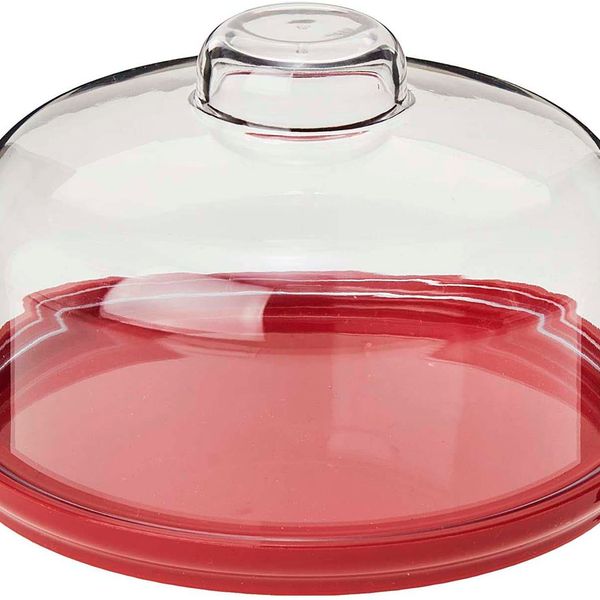 TORTERA/QUESERA PS CUPCAKE C/TAPA 14,5 CM COZY ROJO