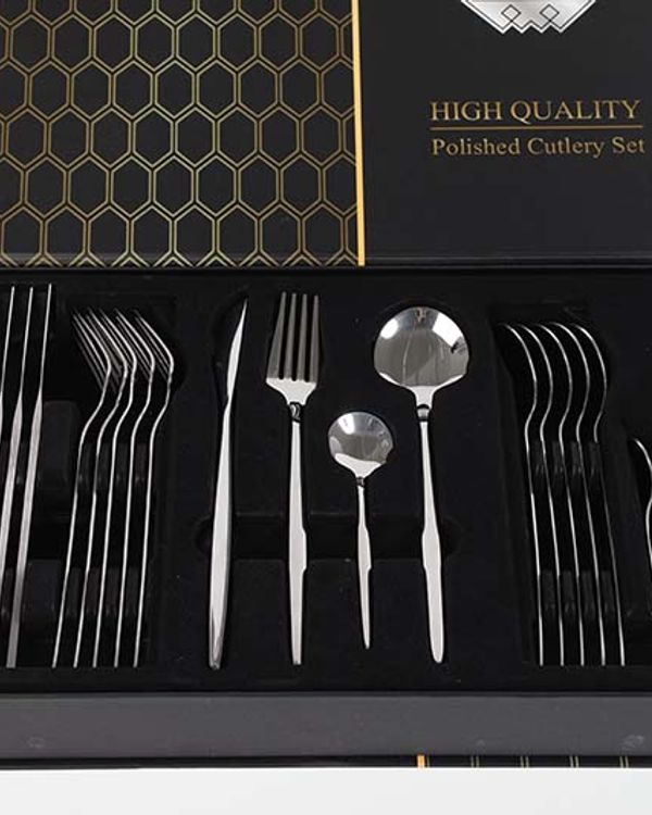 SET CUBIERTOS ACERO INOX 6 PTOS 24 PZ