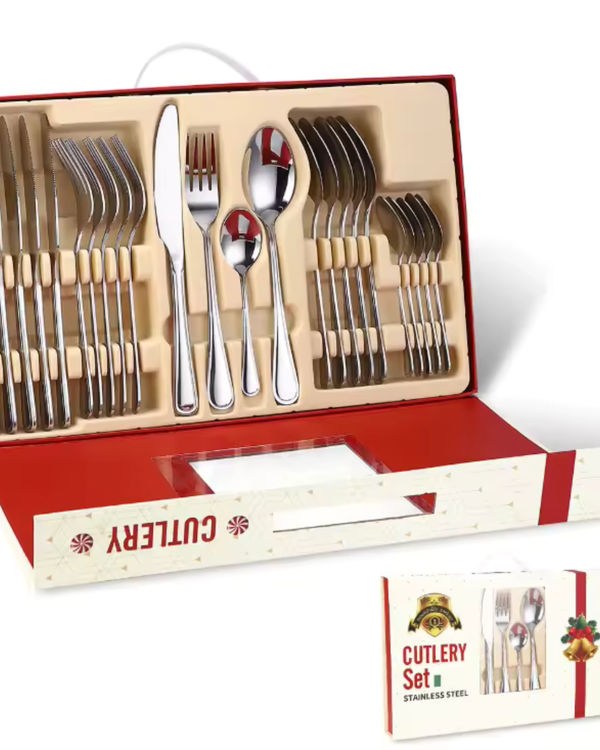 SET CUBIERTOS ACERO INOXIDABLE 6 PTOS 24 PZ