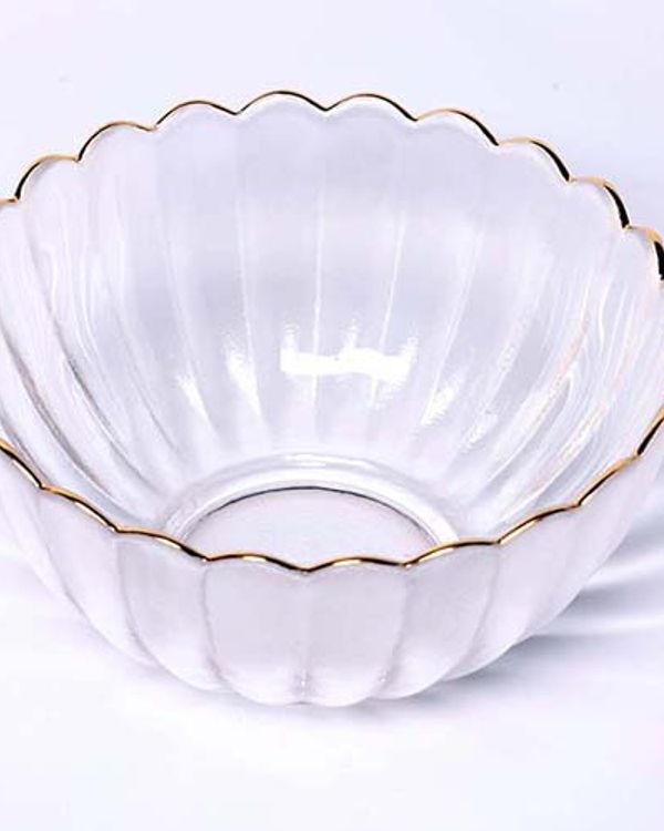 BOWL VIDRIO BORDE ORO 11.5X6.5 CMS