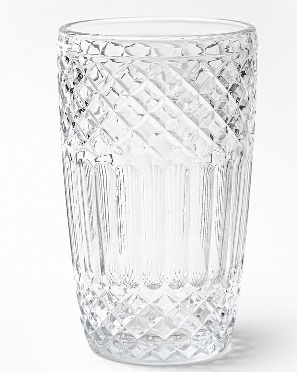 SET 6 VASOS LARGOS VIDRIO TIPO CRISTAL VINTAGE 13 OZ