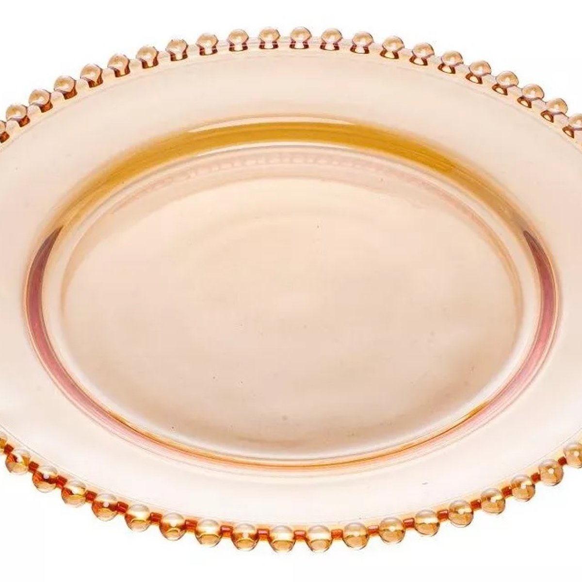 PLATO LLANO VIDRIO AMBAR
