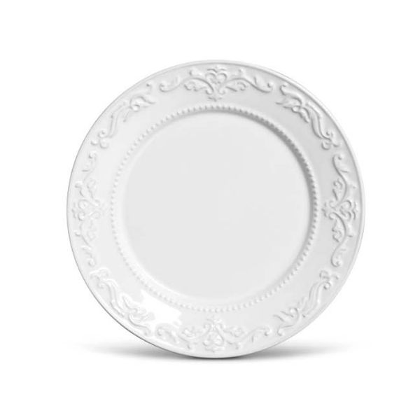 PLATO POSTRE/ENTRADA ACANTHUS BRANCO