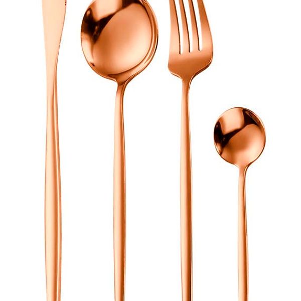 SET CUBIERTOS 16 PZ  4 PTOS GOLD ROSE