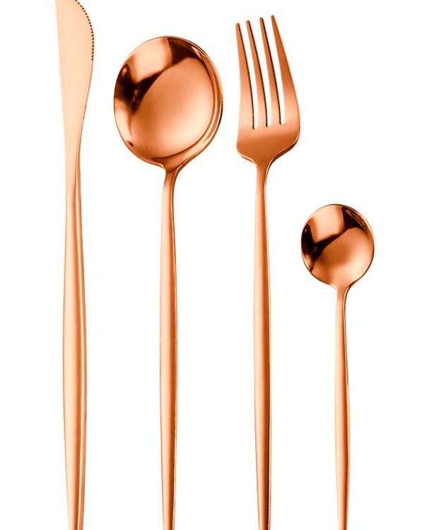 SET CUBIERTOS 16 PZ  4 PTOS GOLD ROSE