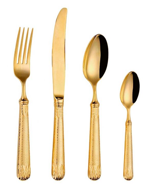 SET CUBIERTOS 16 PZ 4 PUESTOS GOLD
