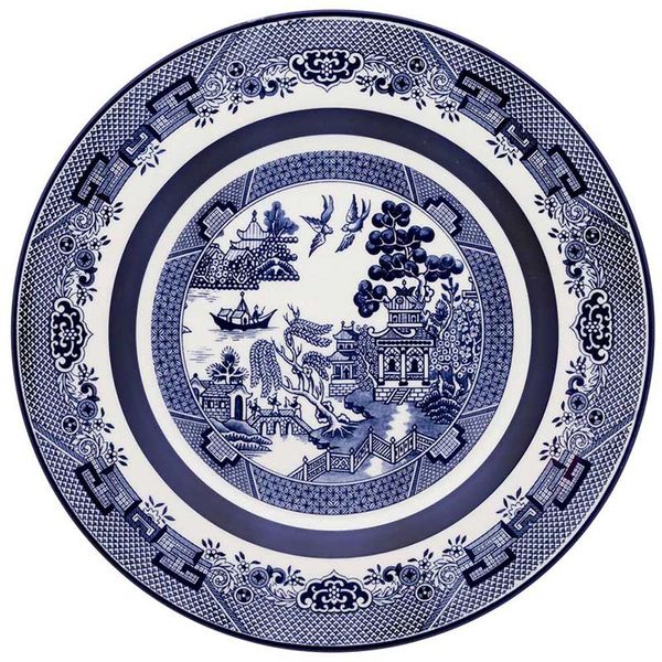 PLATO LLANO PORCELANA 28 CMS BLUE WILLOW -SA02-9409
