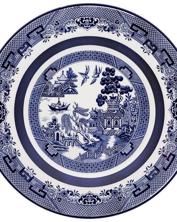 PLATO LLANO PORCELANA 28 CMS BLUE WILLOW -SA02-9409
