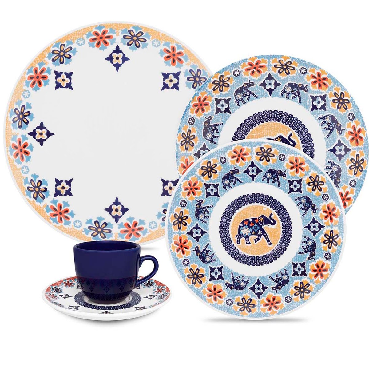 VAJILLA PORCELANA 20 PZAS 4PTOS COUP SANTHI(ET20-4665)