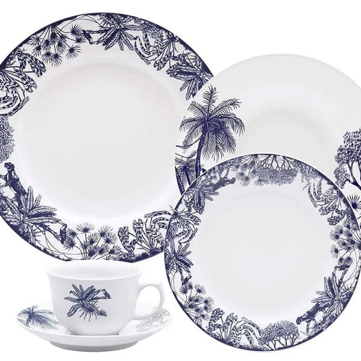 VAJILLA PORCELANA 30 PZAS 6PTOS TOILE DE JOUY -SX30-9238