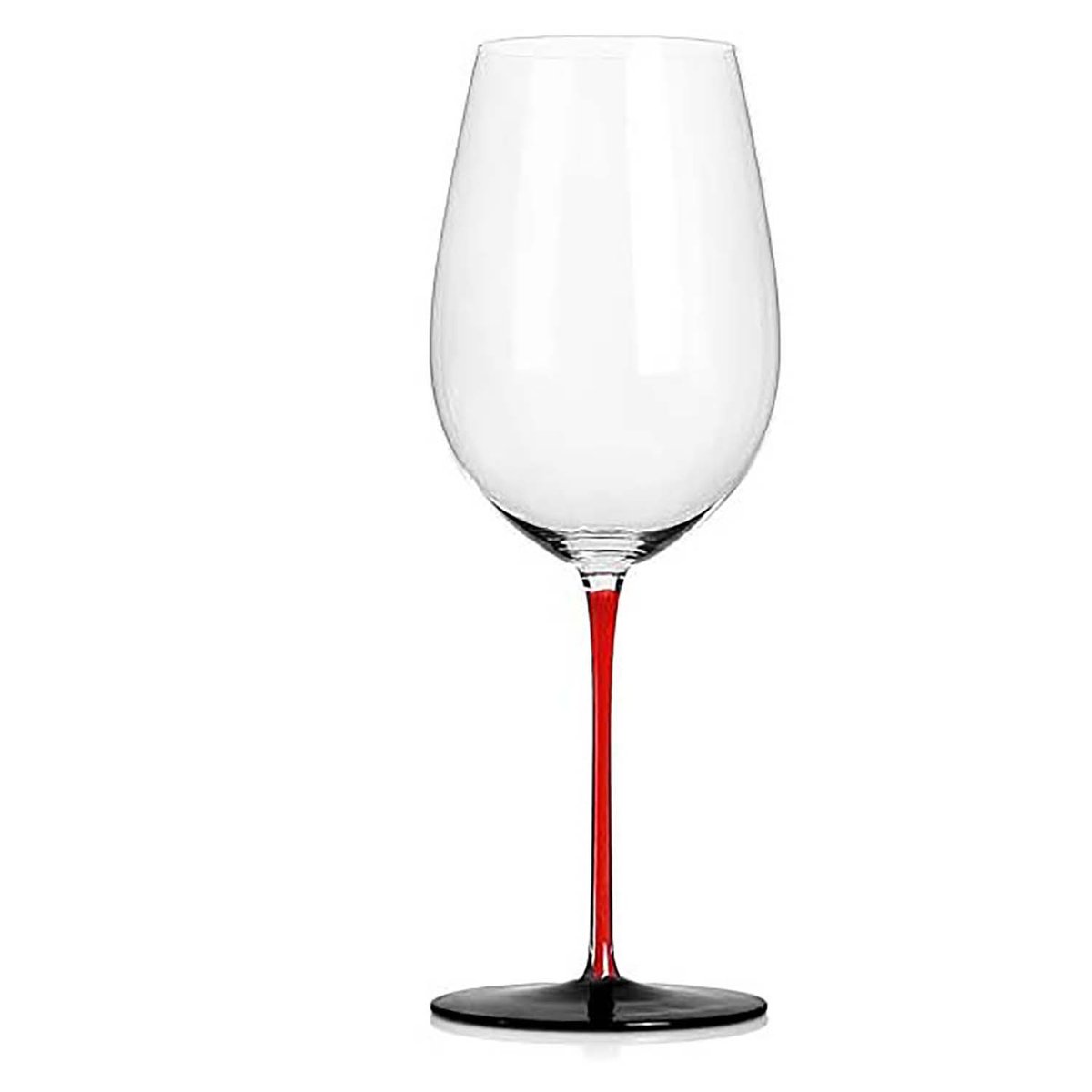 SET 6 COPAS VINO VIDRIO/TALLO ROJO