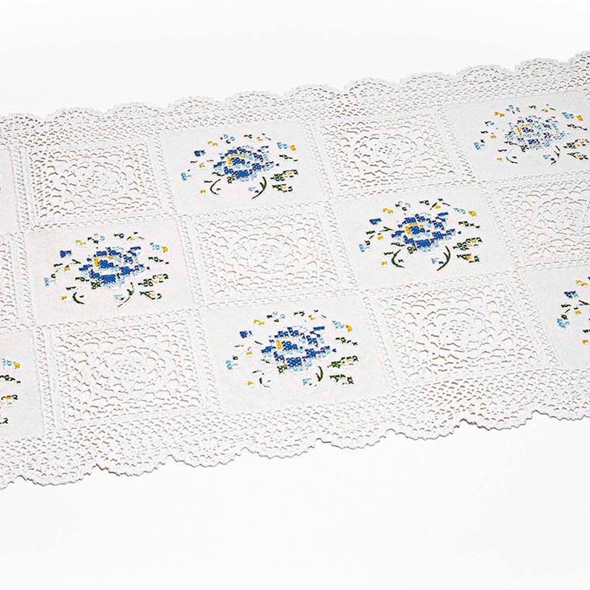INDIVIDUAL MESA PVC IMITACION CROCHET AZUL