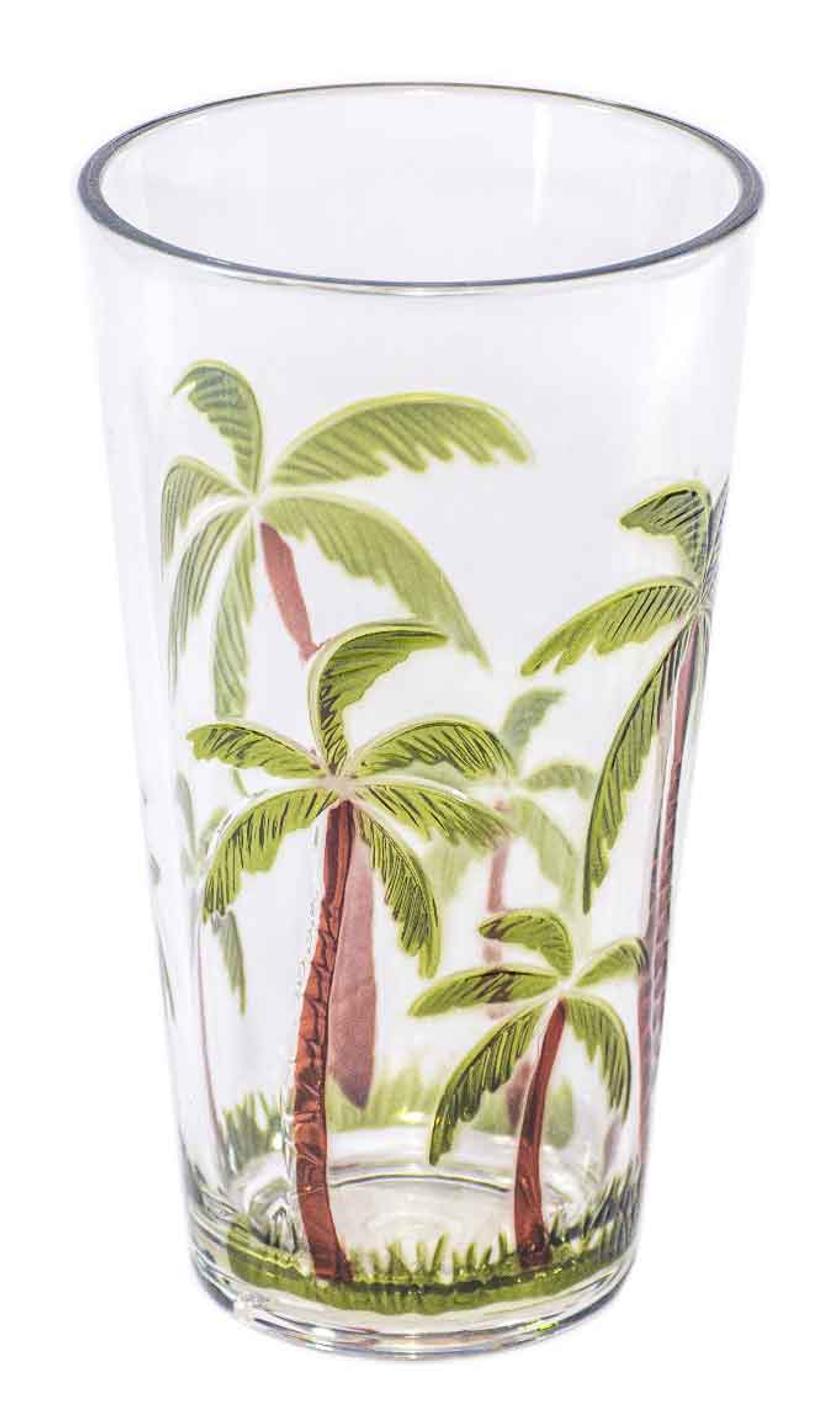 Vaso Acrilico Decorado Palmas