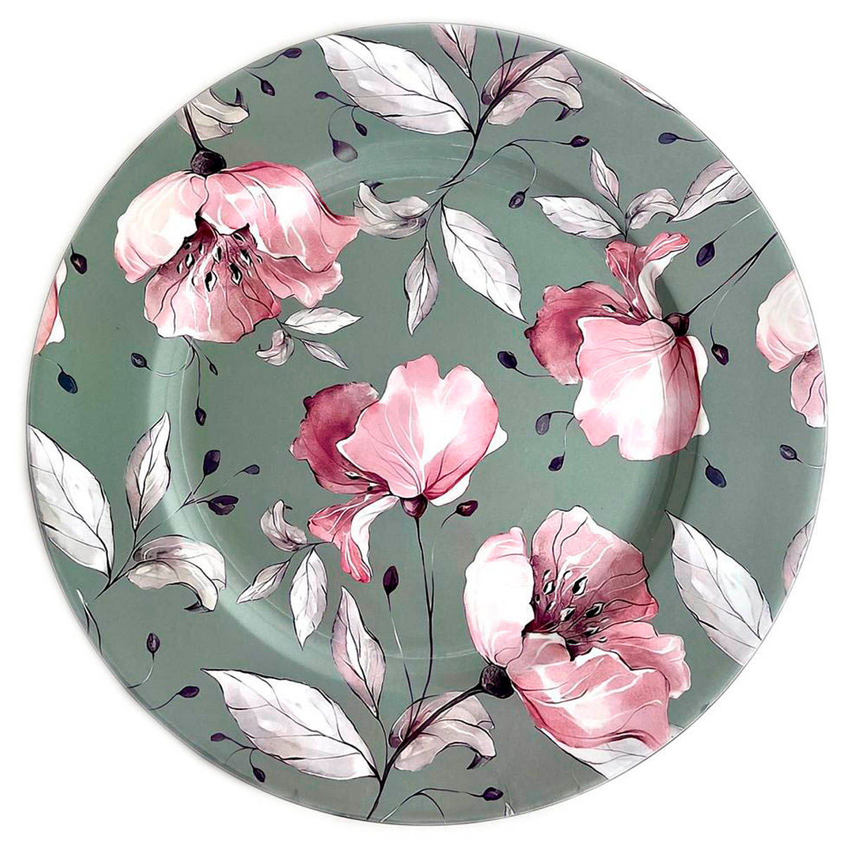 Plato De Sitio Gris/Rosa