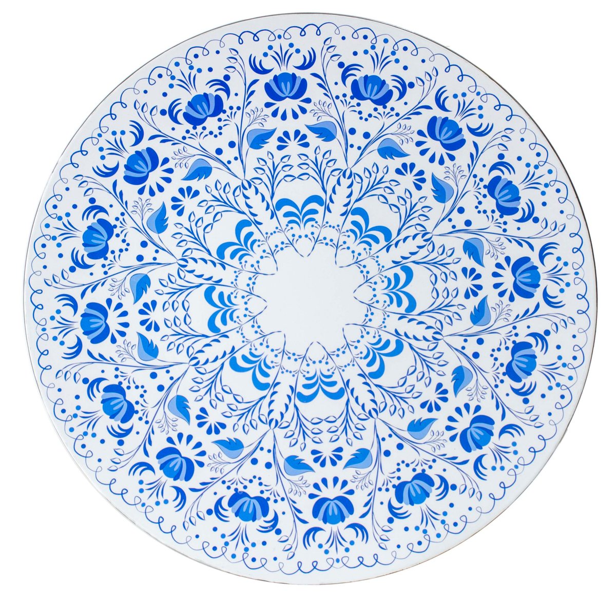 Plato De Sitio Blanco /Azul