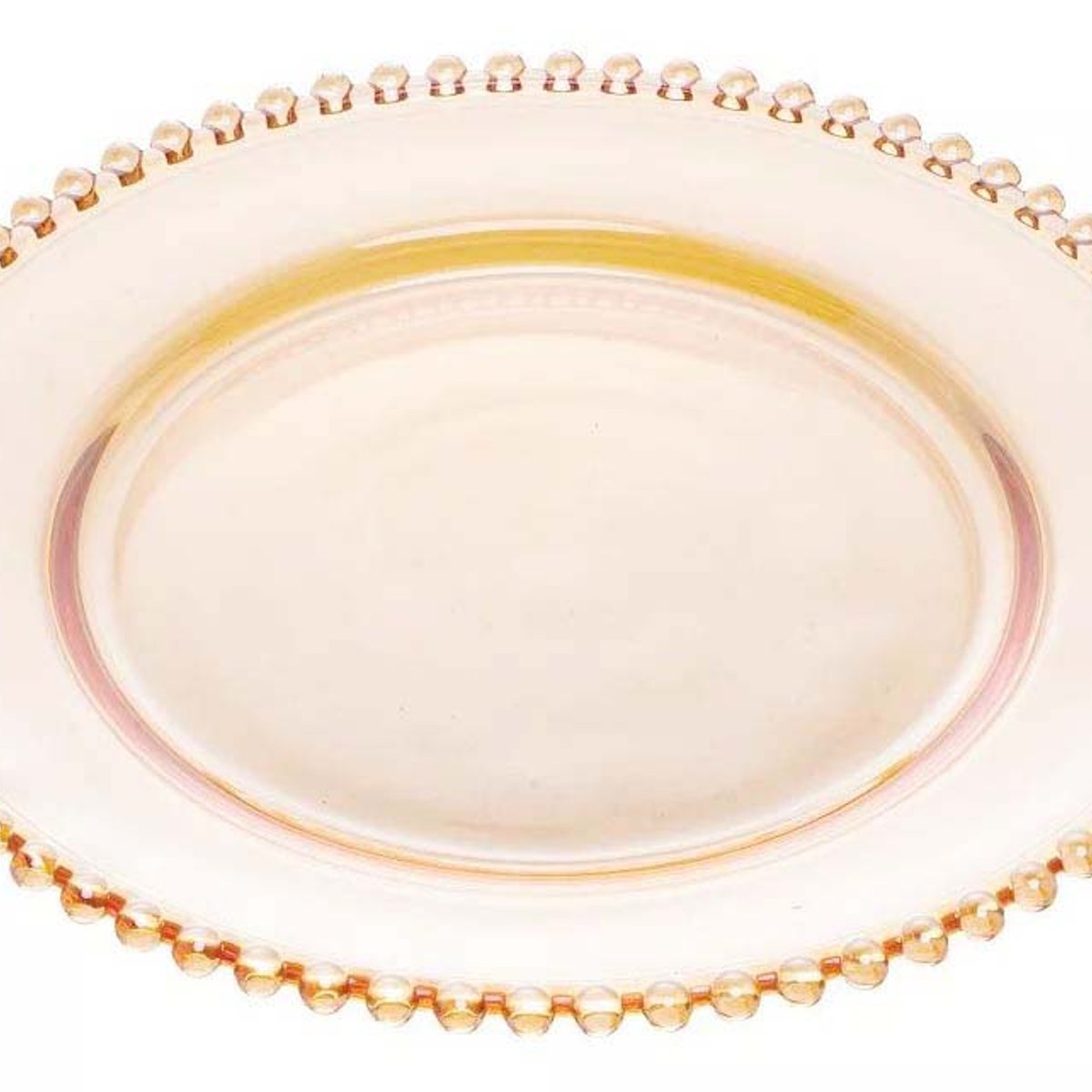 Plato De Sitio Vidrio Ambar 33 Cms