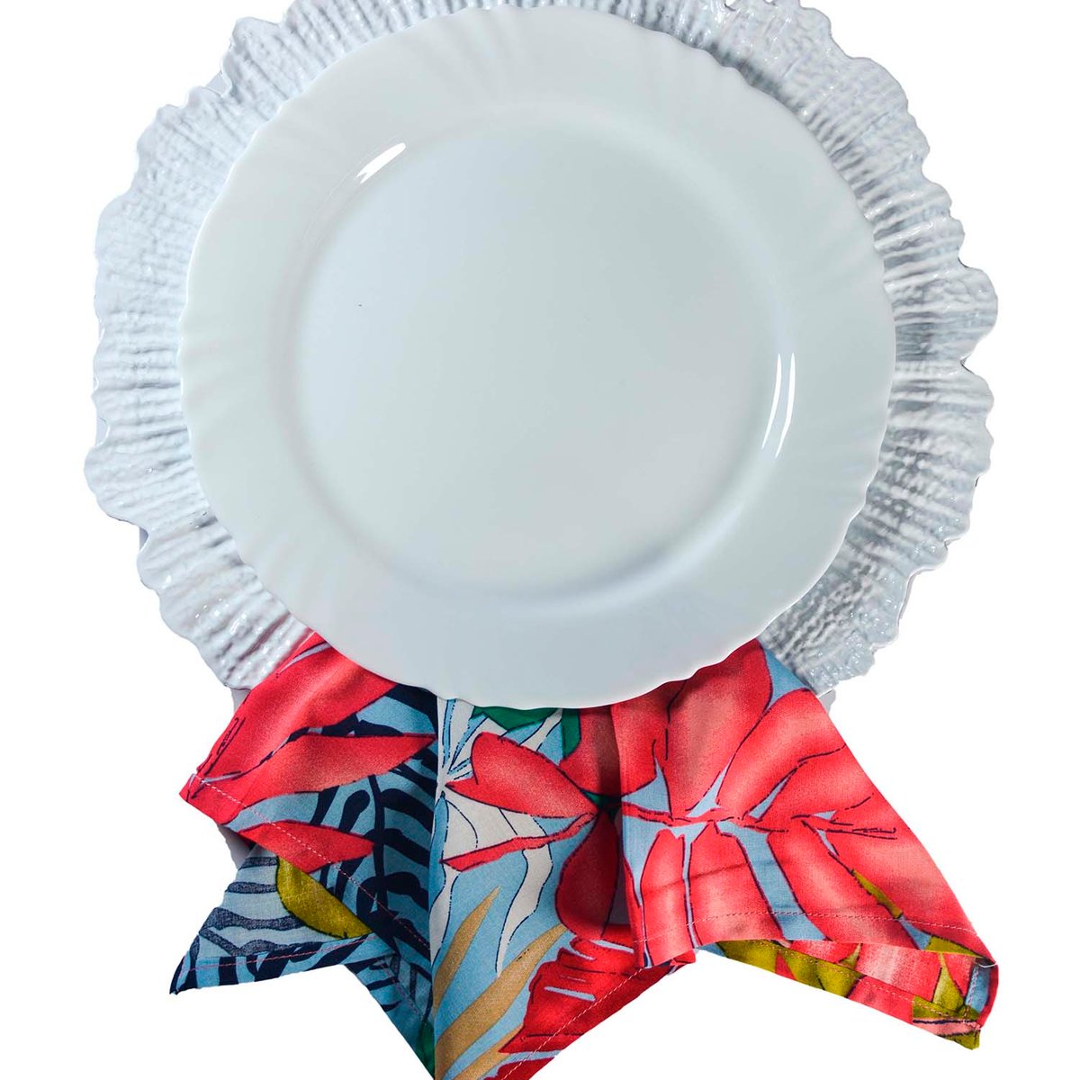 Set 4 Servilletas Bajo Plato Selva Roja