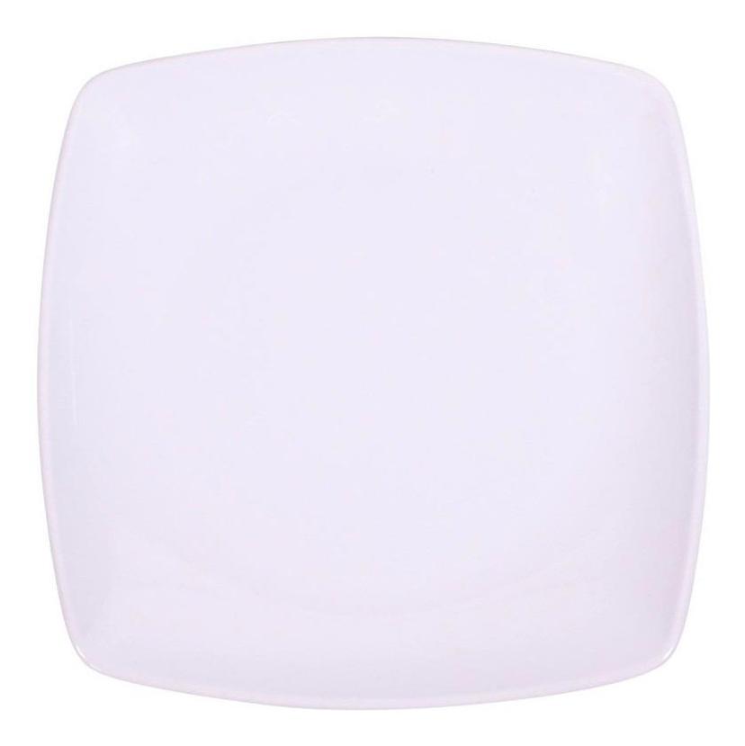 Plato Llano Cuadrado Melamine Blanco