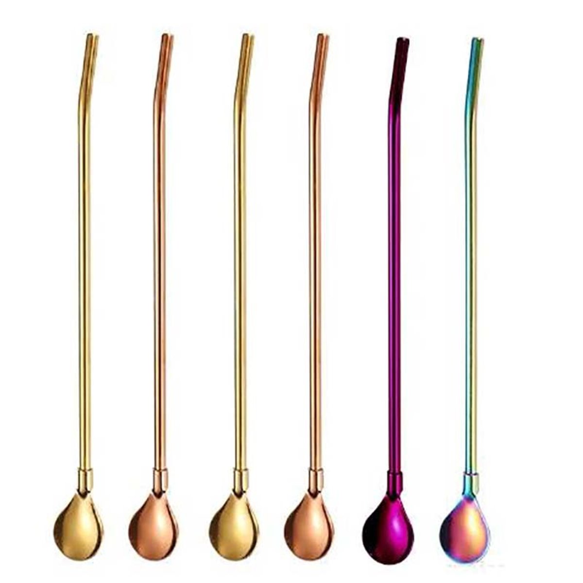 SET 6 CUCHARAS COCTEL ACERO INOXIDABLE