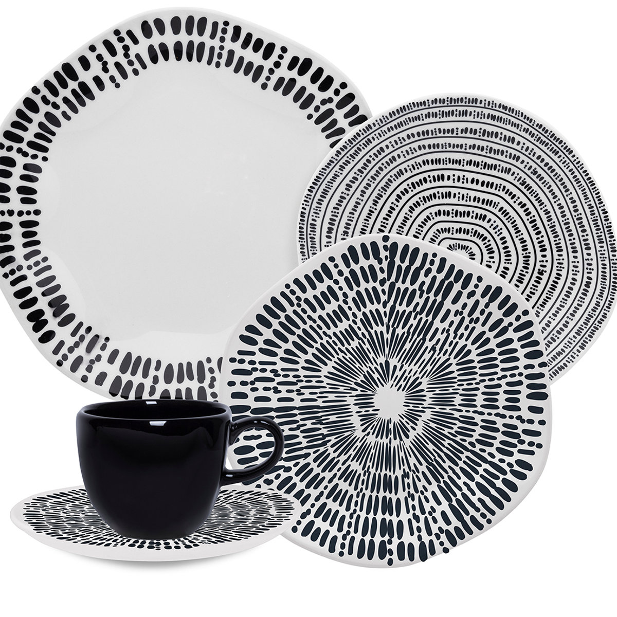 Vajilla Porcelana 20 Pzas 4 Ptos Ryo Ink