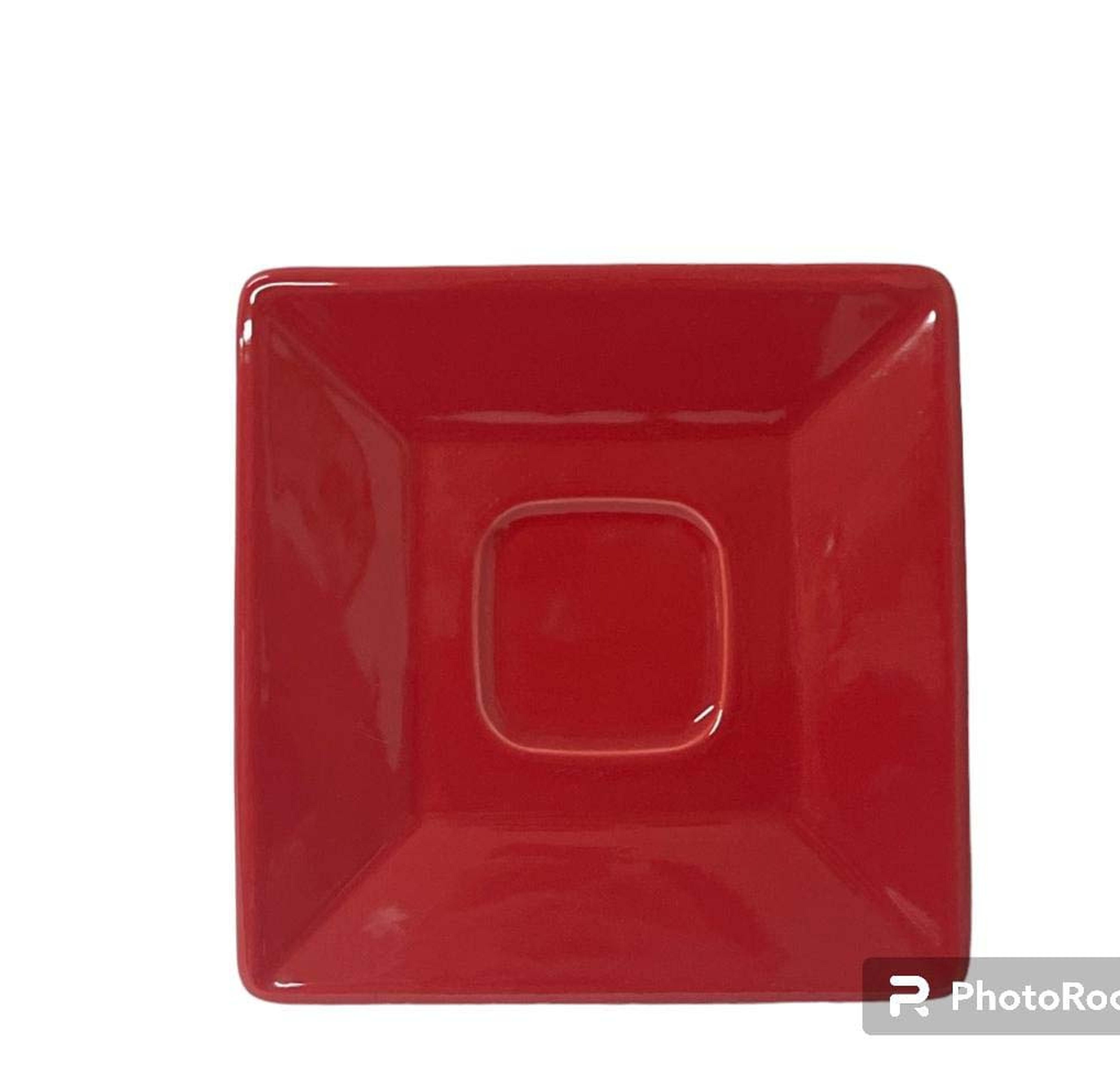 Plato Para Taza Porcelana Rojo