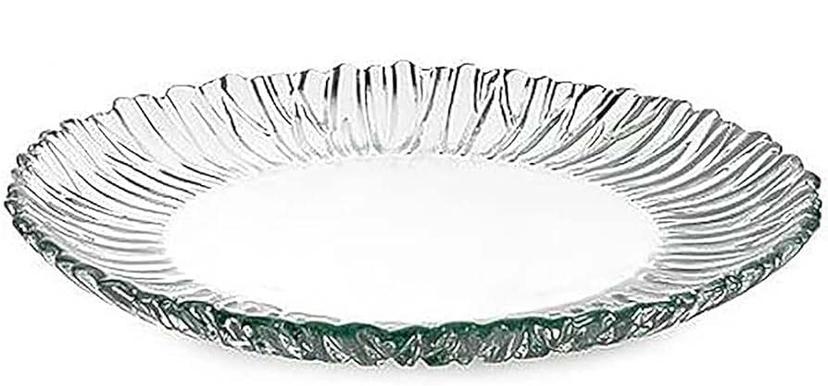 PLATO DE SITIO VIDRIO BORDE RIZADO -10499