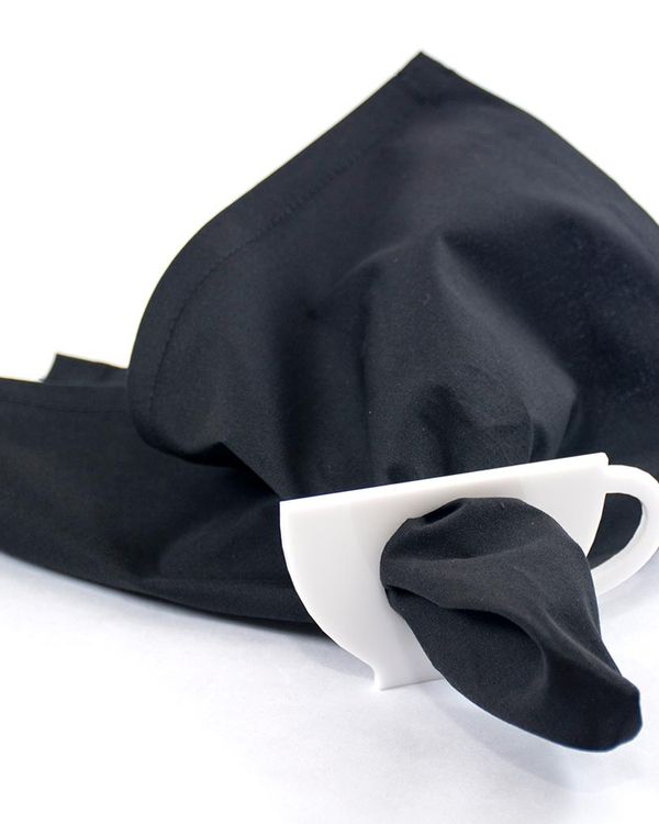 Set 4 Servilleteros Taza Te Blanca