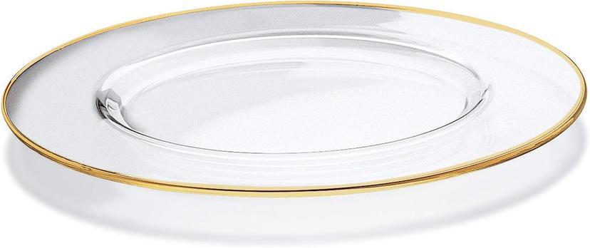 PLATO DE SITIO VIDRIO BORDE ORO