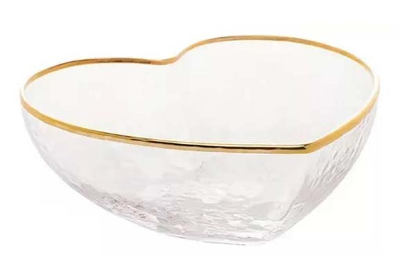 BOWL VIDRIO CORAZON BORDE ORO 8 OZ