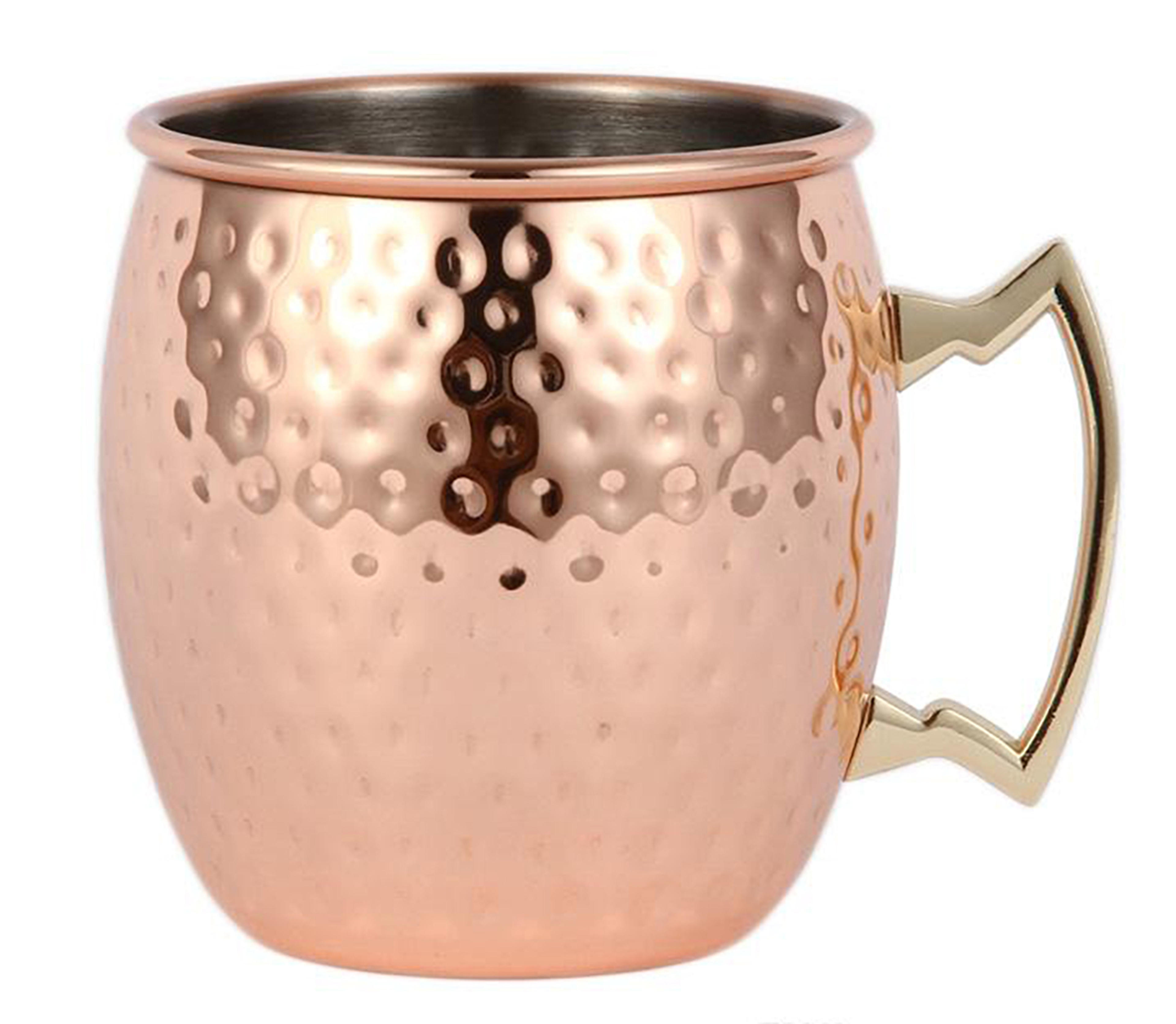 Mug Moscu Acero Oro Rosa 20 OZ Asa Cuadrada